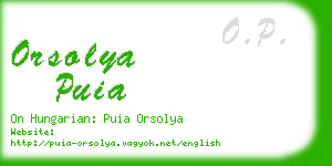 orsolya puia business card